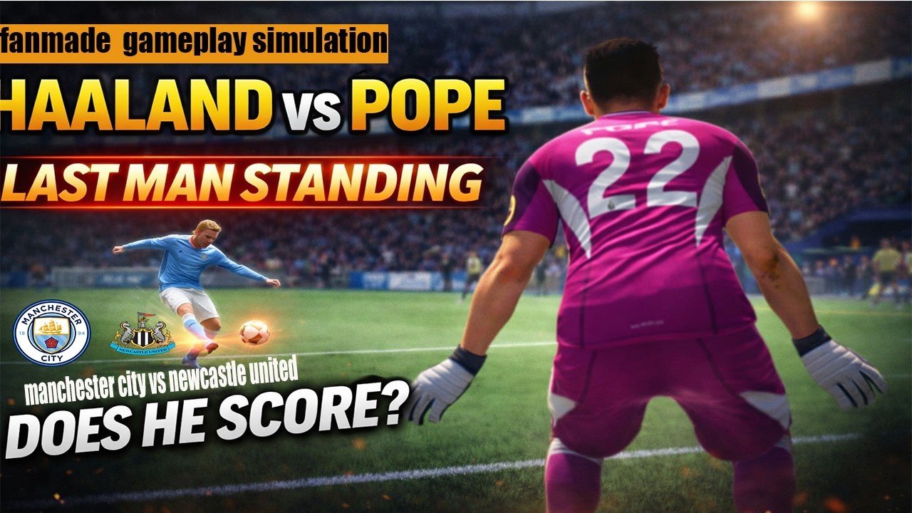 Haaland vs Pope | Manchester vs Newcastle | Last Man Standing | Gameplay Simulation