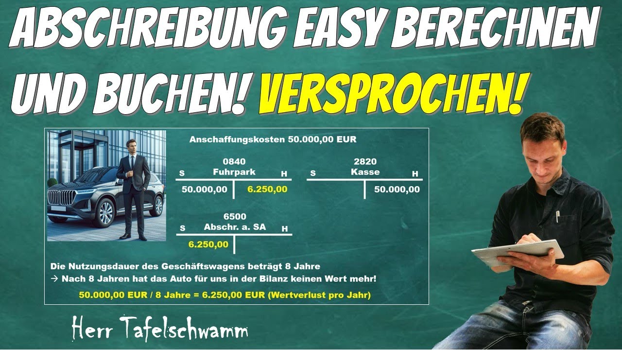 Einfaches Berechnen und Buchen der linearen und unterjährigen Abschreibung + Anschaffungskosten!