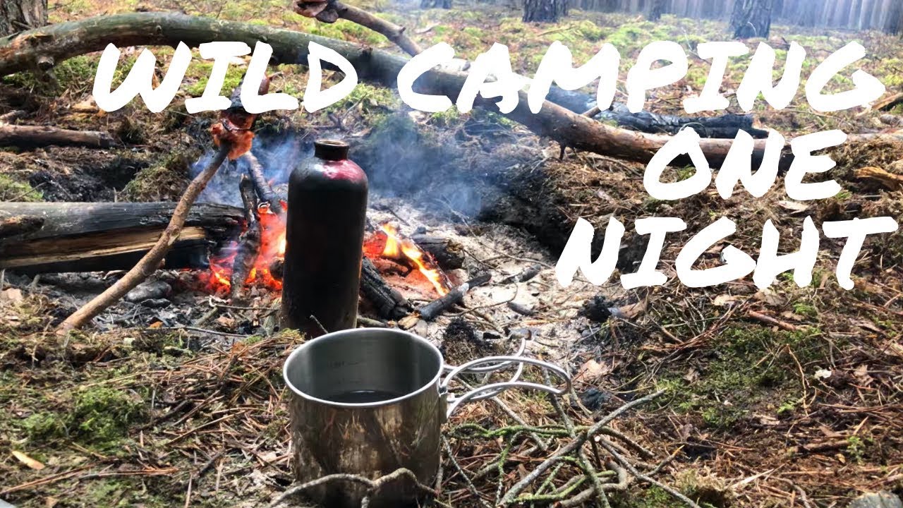 Winter wild camping in Polish forests - one night