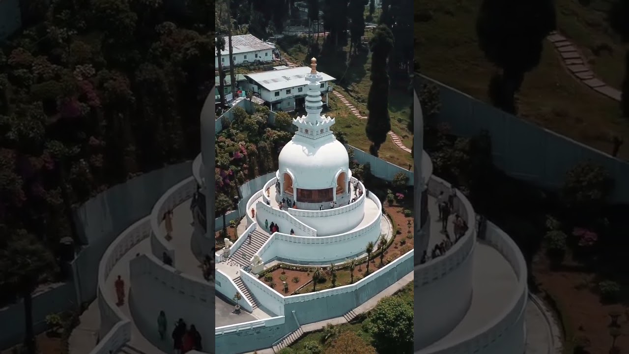 Peace Pagoda | Darjeeling&nbsp;| Japanese Buddhist Temple #peacepagoda #darjeeling #droneshot