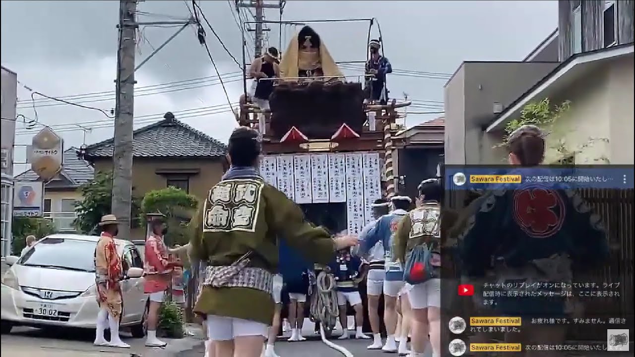 【LIVE編】出発馬鹿（途中から）浜宿を1時間追いかけてみました。佐原の大祭　2022年7月15日