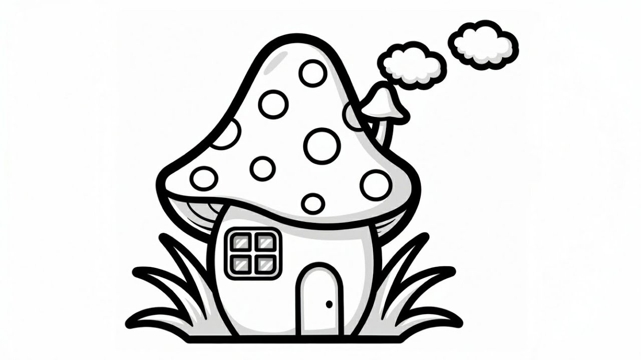 🍄 Magical Mushroom Fairy House Coloring | Relaxing ASMR for Kids & Adults | Cute Fairy Cottage