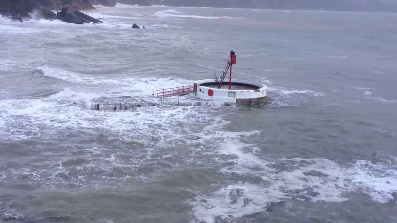 5th February 2014, Looe Cornwall Flooding Banjo Pier