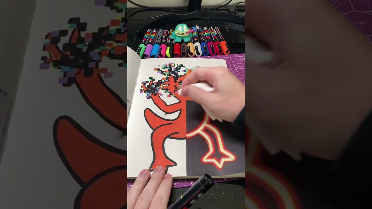 Художник терпит неудачу 😳 Когда маркер Posca становится слишком сочным 💧 #искусство #шорты #худож...