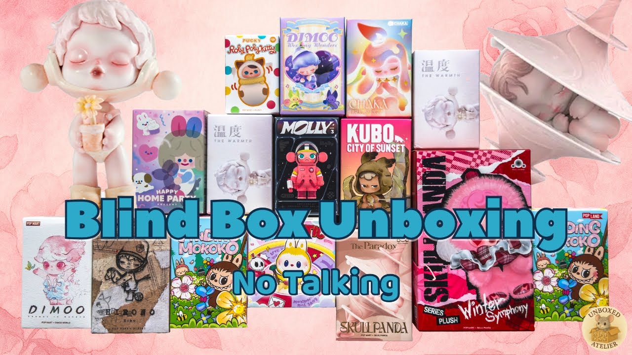 Relaxing No Talking Blind Box Unboxing | Pop Mart | Dimoo |Hirono | Skullpanda | ASMR