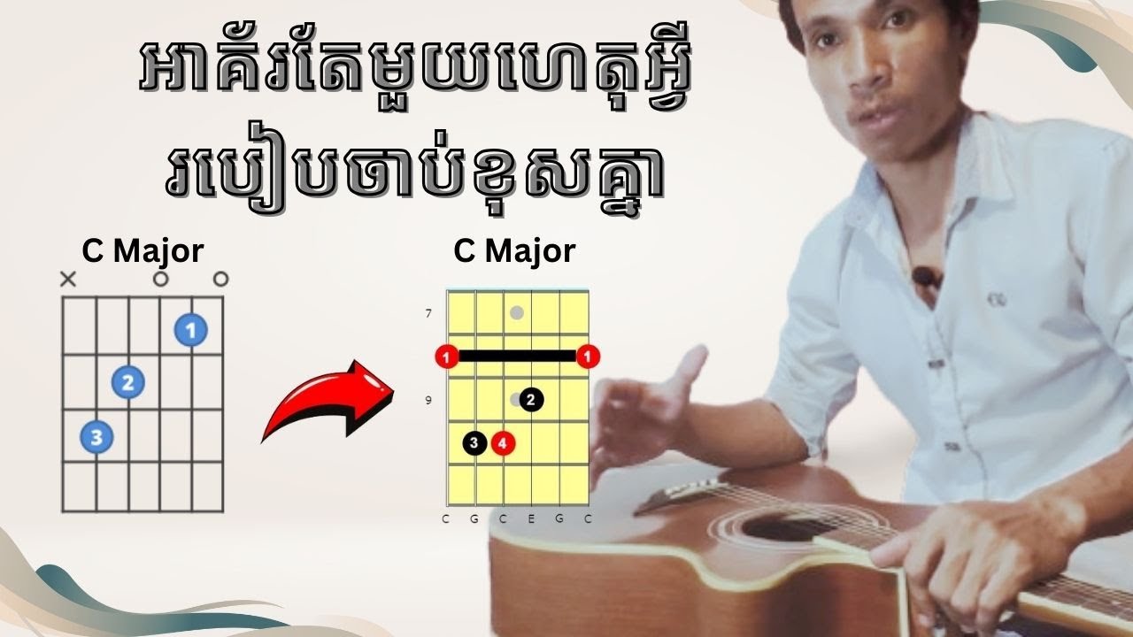 របៀបបំបែកអាគ័រហ្គីតាអោយបានច្រើន #guitar #guitarbeginner