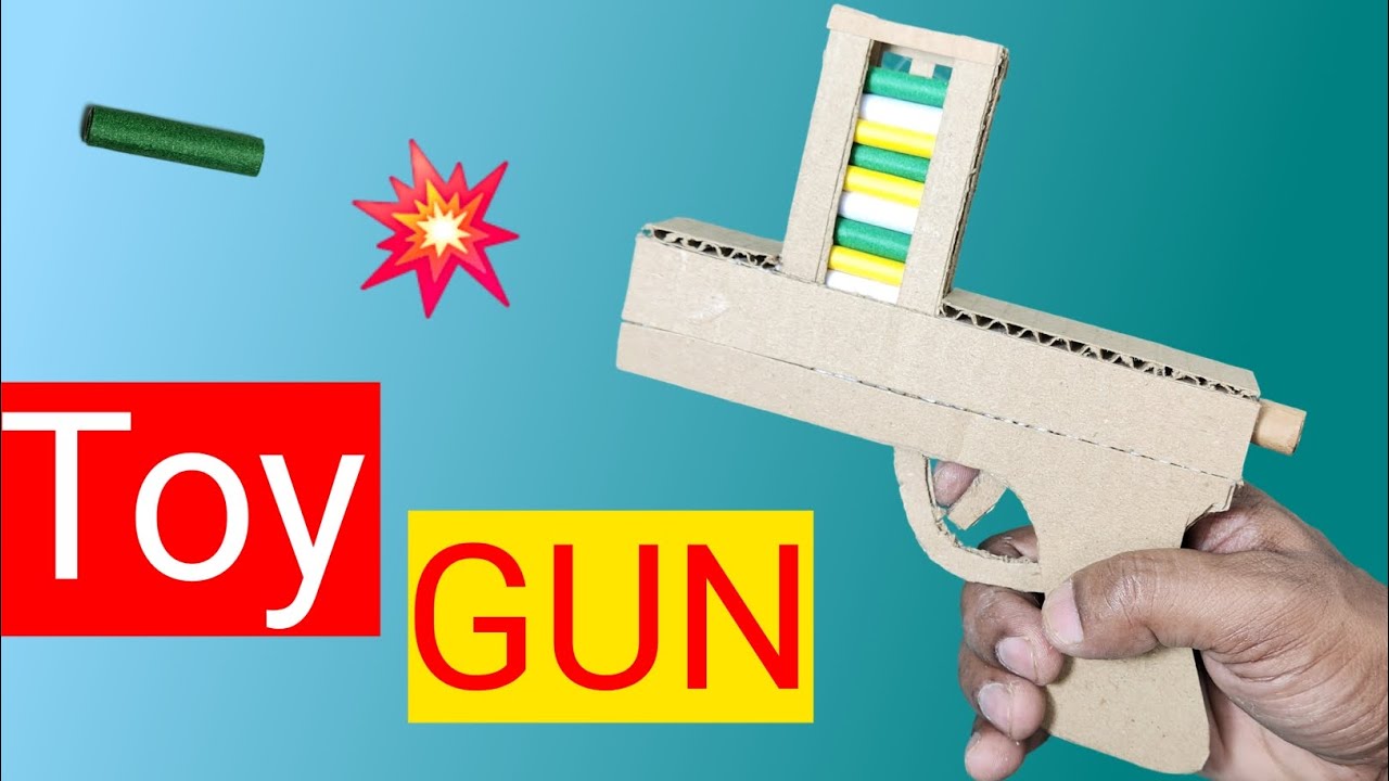 Cardboard gun that shoot paper bullet || working toy gun