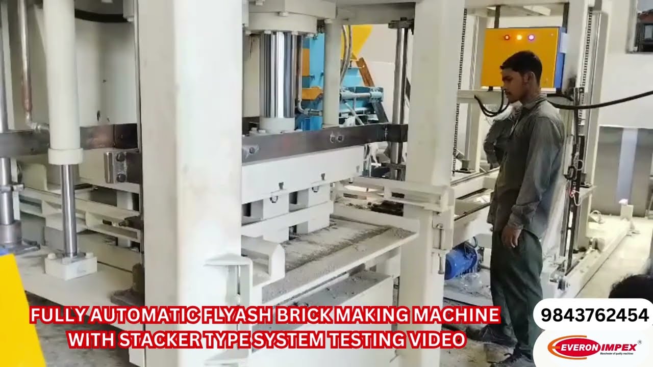 Everon Impex Fully Automatic Fly Ash Brick Making Machine with Stacker | Live Test | Ph - 9843762454