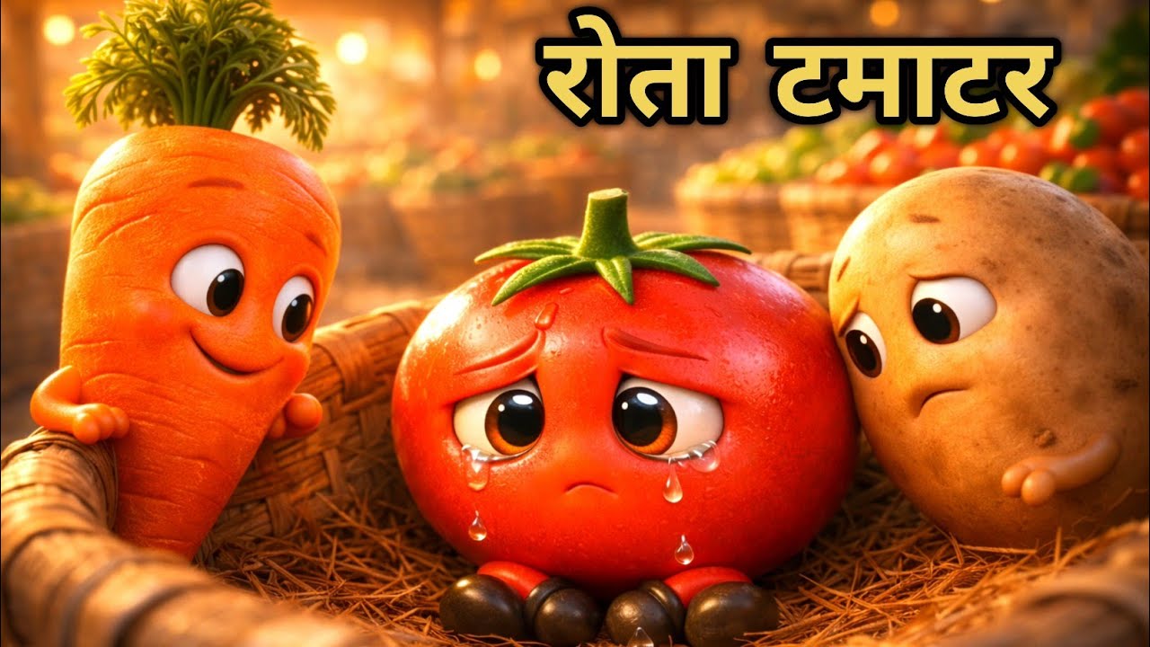 रोता हुआ टमाटर बना सुपरस्टार | Funny Kids Poem in Hindi, kids video 
