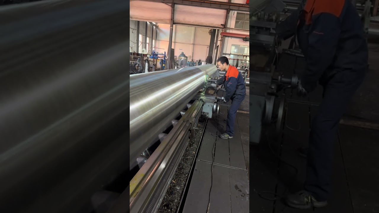 Dia520*10000mm Grooved Roll with highest precision #roll #groove #precision #package #plastic #auto