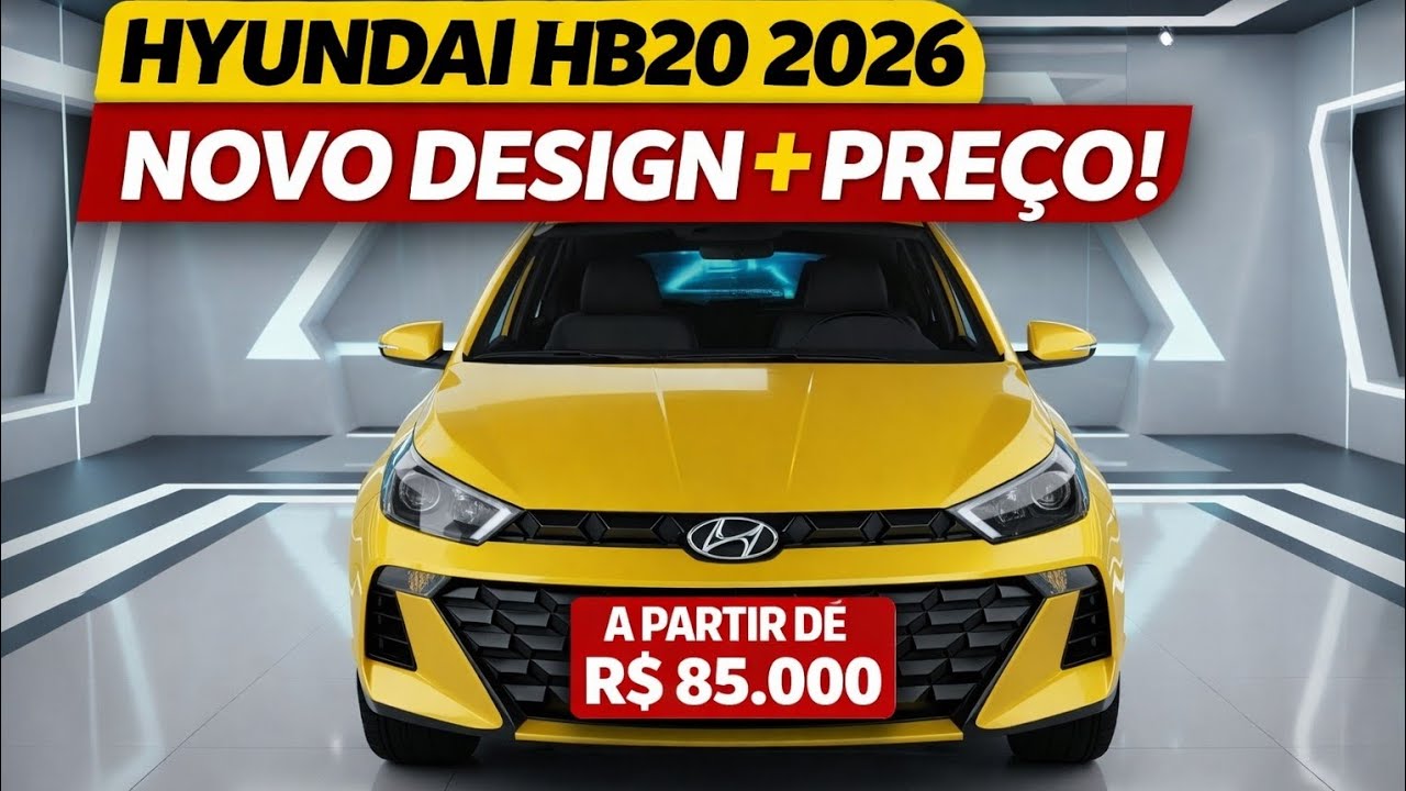 Hyundai HB20 2026: Novo Design, Motor Híbrido e Interior Premium – Tudo o Que Você Precisa Saber!