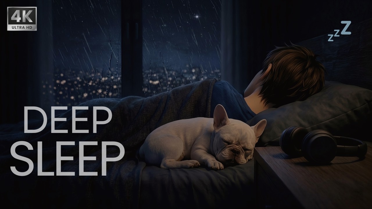 Deep Sleep Lofi • Rain on Window • Night Ambience for Sleeping • 1 Hour [4K HDR] 🌧️