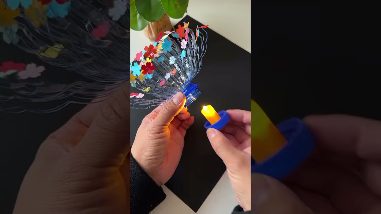 Membuat lampu tidur dari botol bekas #fyp #youtubeshorts #short #kerajinan