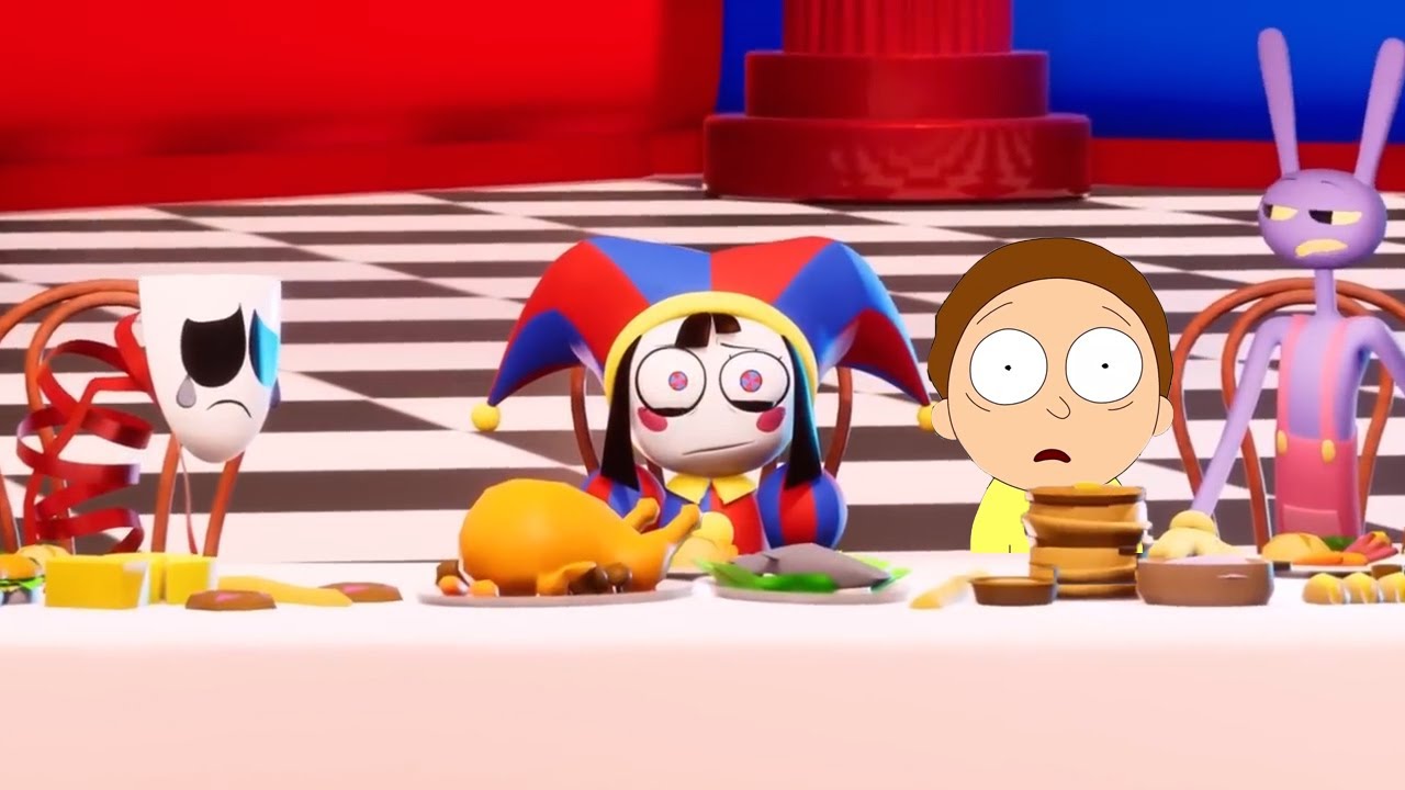 Rick and Morty S1 E6 ending with The Amazing Digital circus theme