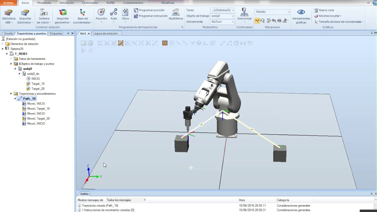 RobotStudio - Práctica nº 14A: Pick and place mediante objetos inteligentes