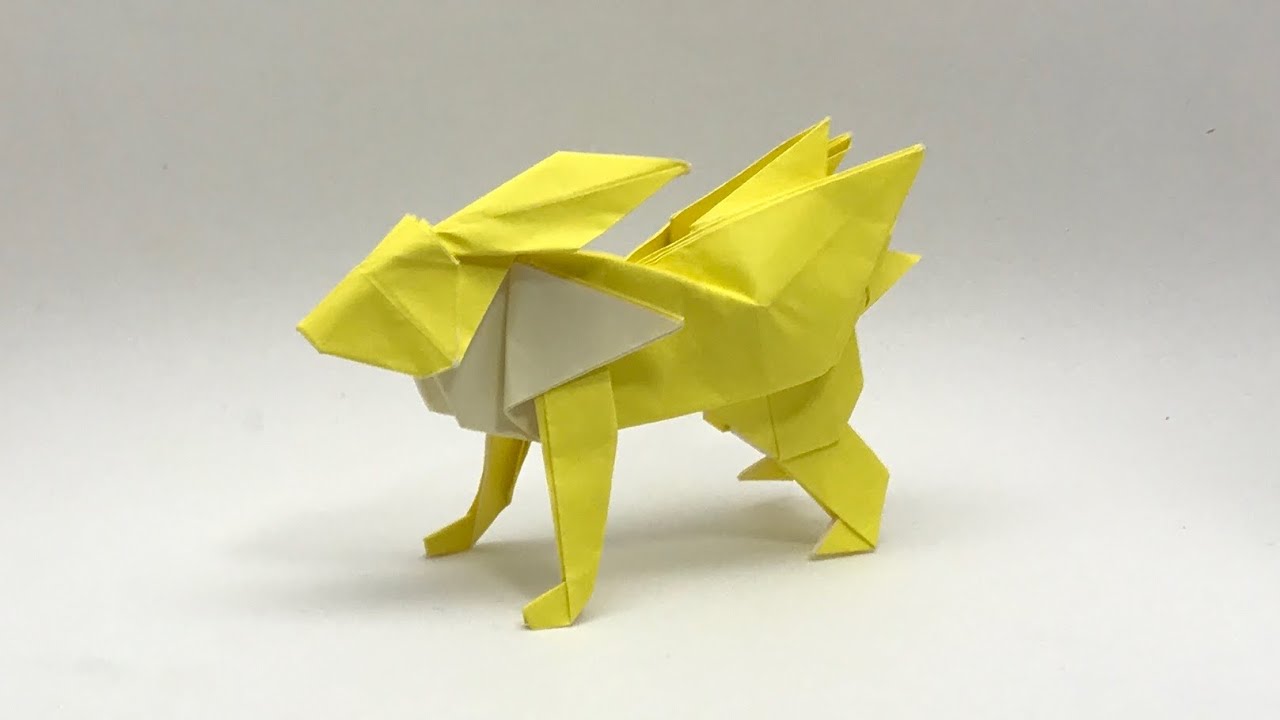 【ポケモン折り紙】サンダース Jolteon Pokemon Origami (さくB sakuB)