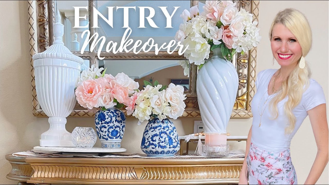 BEAUTIFUL FOYER MAKEOVER with Elegant Details + ENTRY TABLE MAKEOVER ~ Interior Design