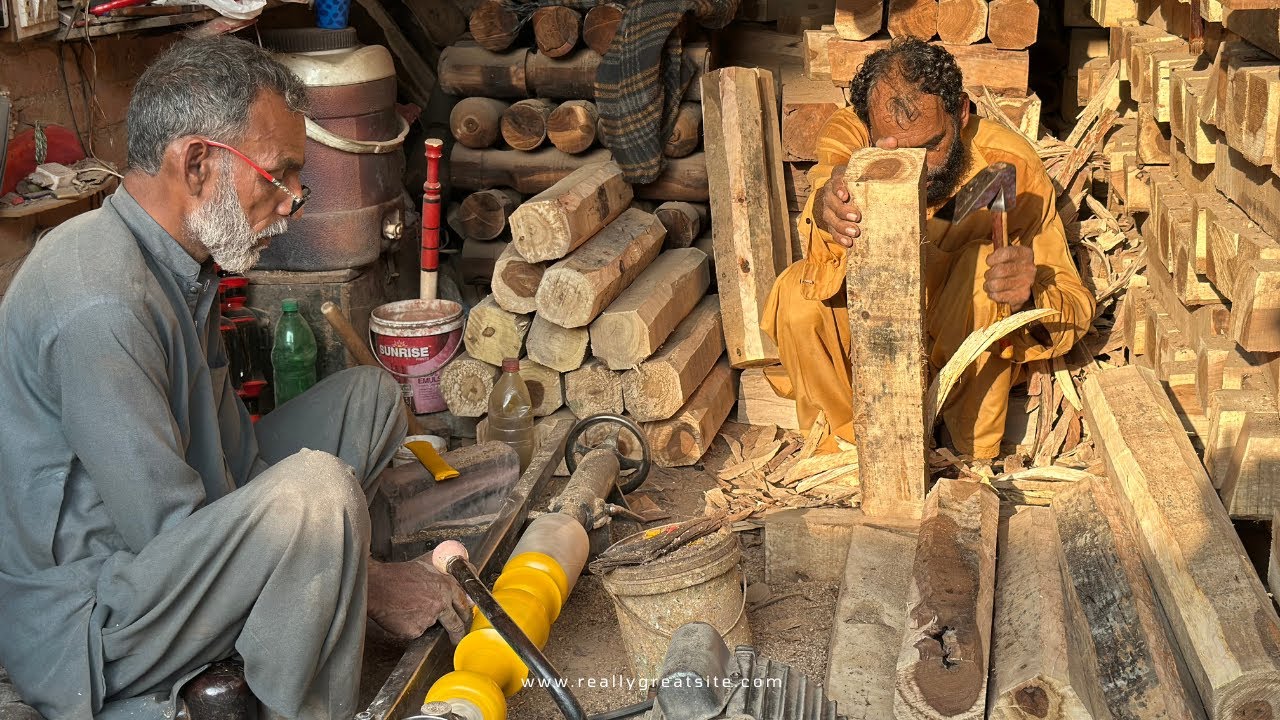 ​From Wood Log to Finished Bed | Handcrafted Wooden Cot Weaving Process
