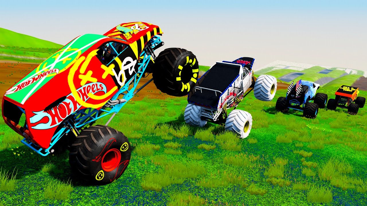 Epic Speed Monster Truck Jumps & Crashes #042 | BeamNG.drive