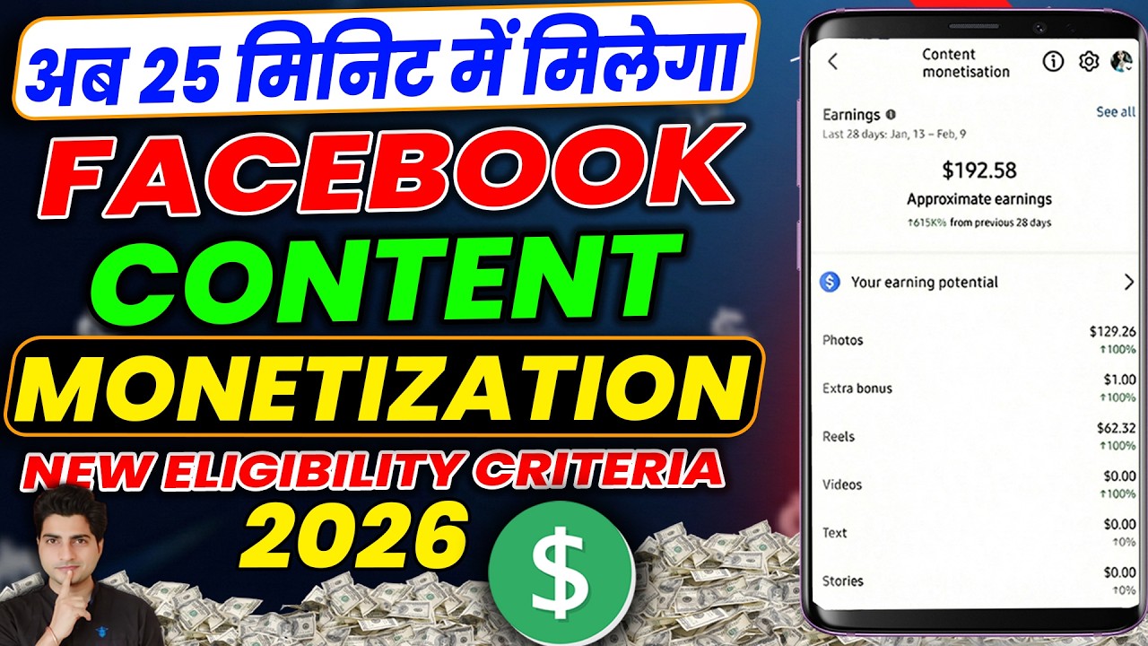 सिर्फ 2 दिन में FACEBOOK CONTENT MONETIZATION TOOL | New Criteria Launched 2026
