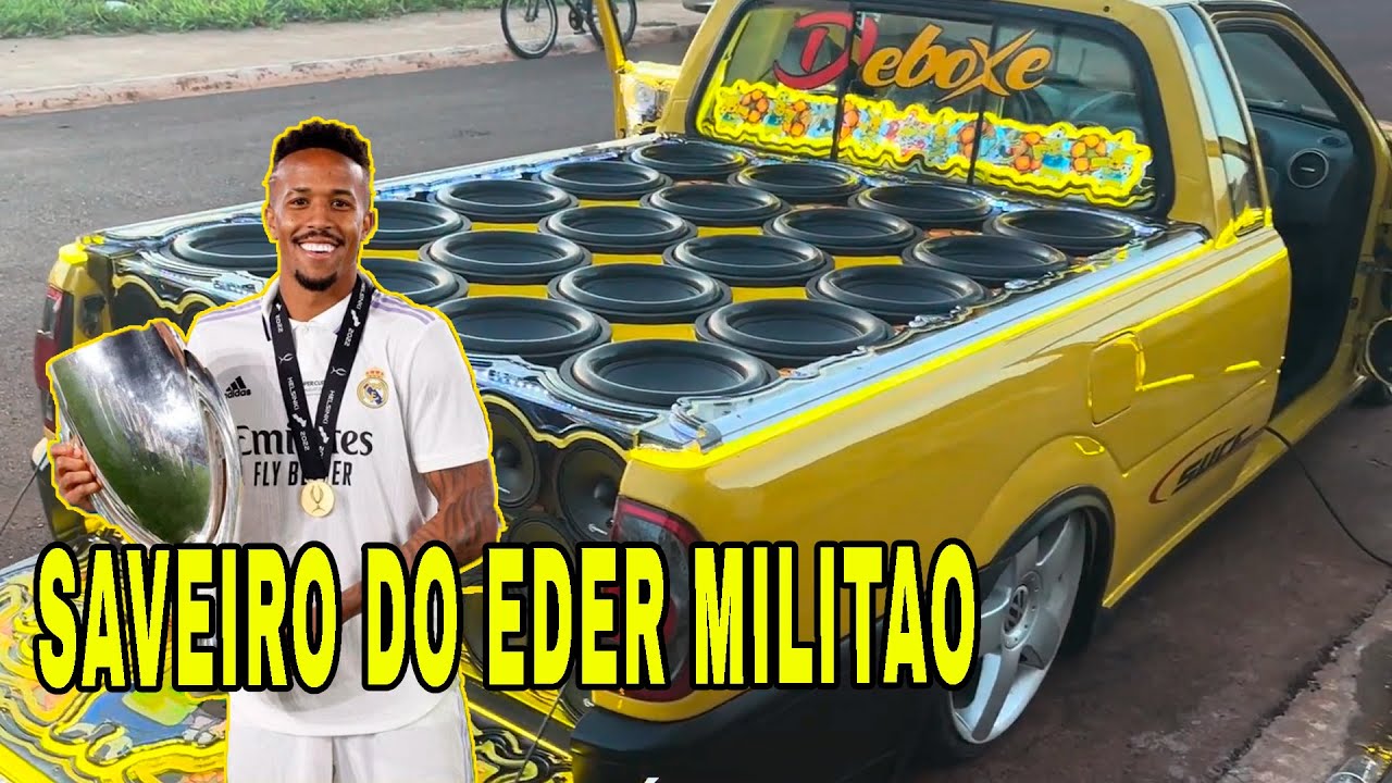 A ENTREGA DA SAVEIRO AMARELA MILITAO JOGADOR #deboxe #somautomotivo  #seleçãobrasileira #realmadrid