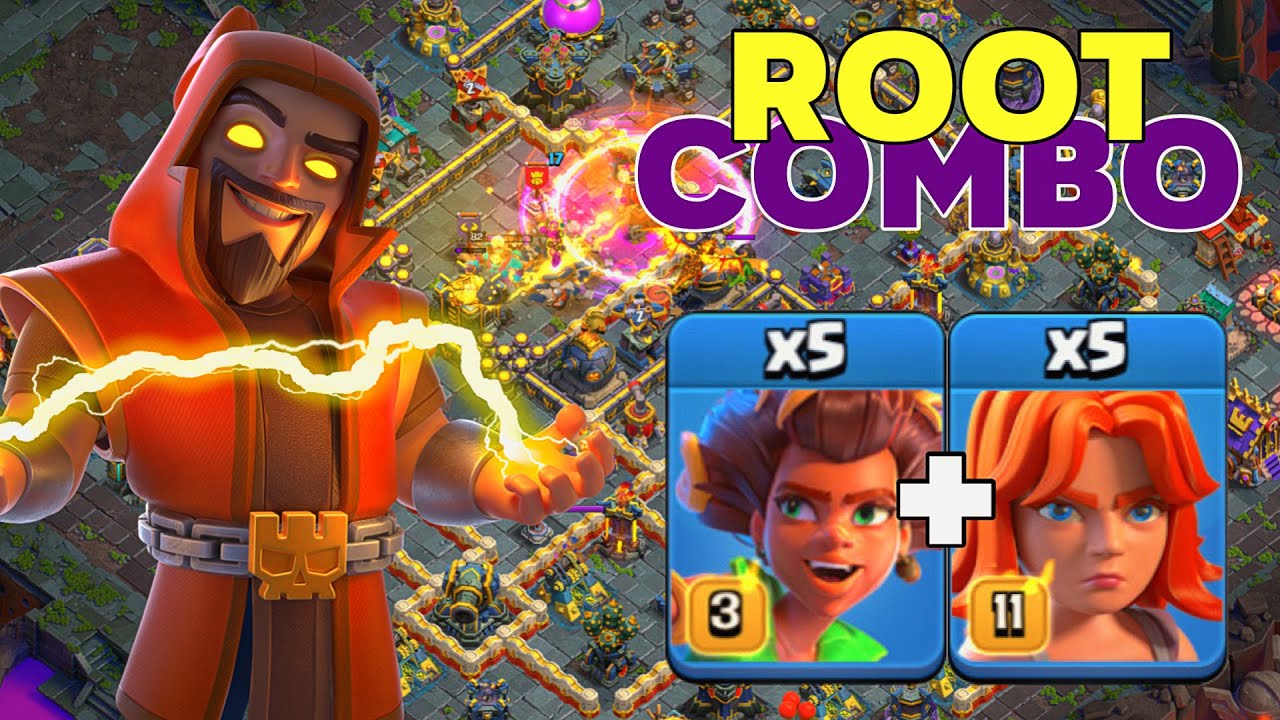 Trying To Blizzard: TH17 Super Wizard Blimp Root Rider Valkyrie Smash Strategy!
