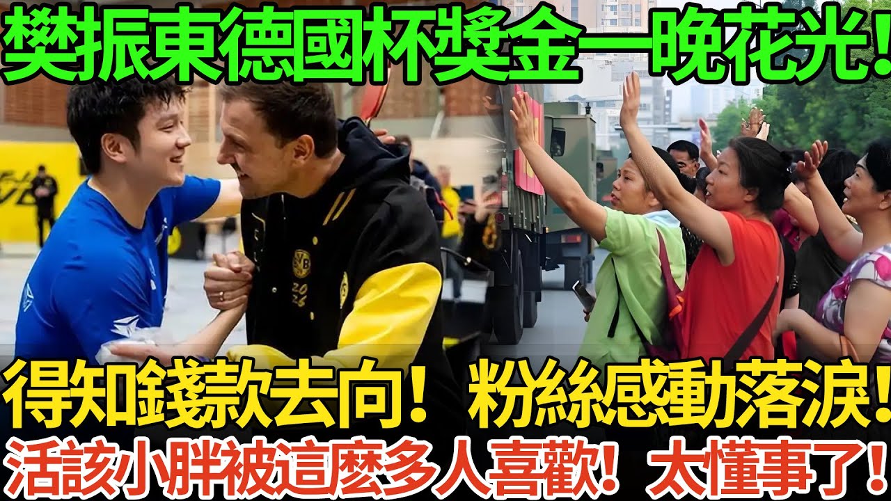 樊振東德國杯獎金一晚花光！得知錢款去向！粉絲感動落淚！活該小胖被這麽多人喜歡！太懂事了！