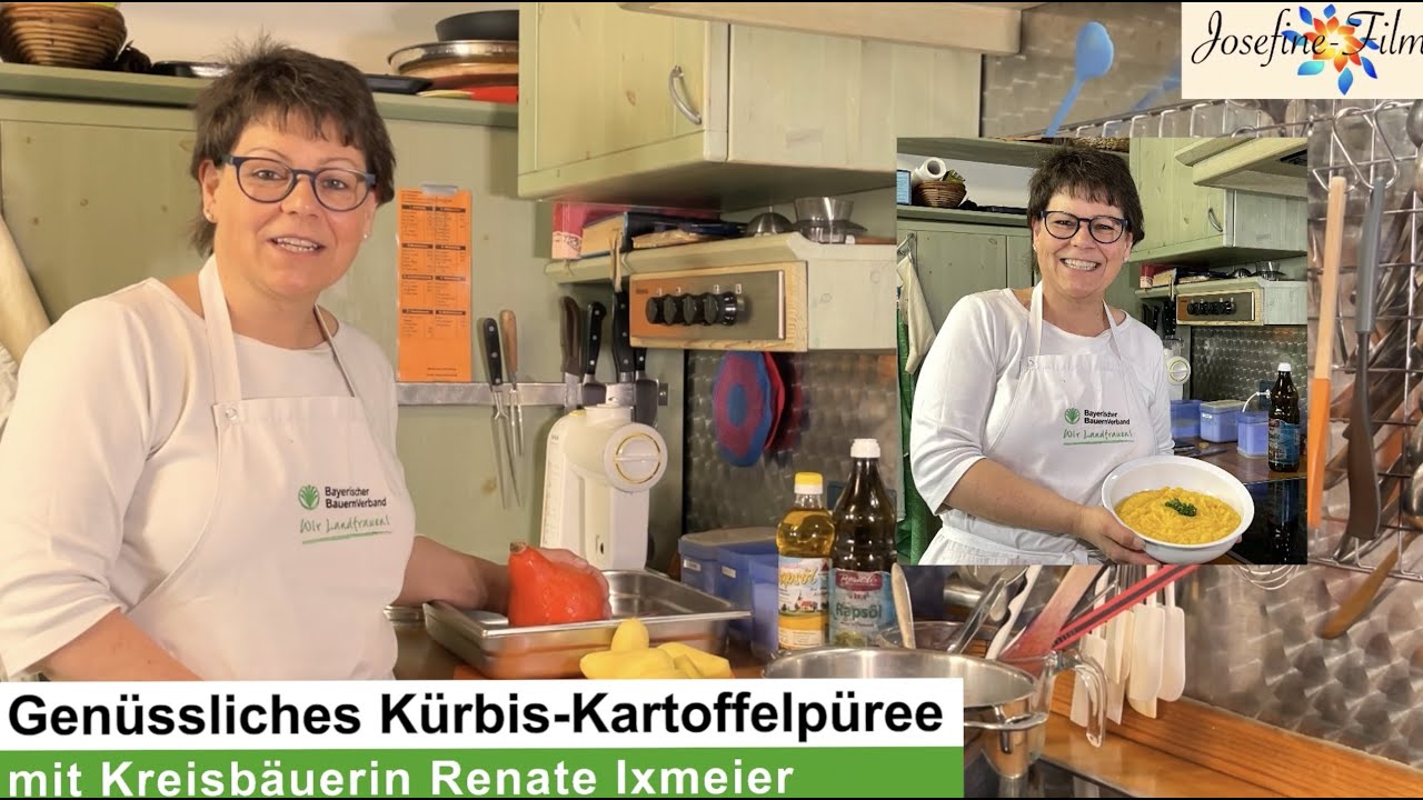 Genüssliches Kürbis-Kartoffelpüree mit Kreisbäuerin Renate Ixmeier. Bitte Video teilen&bewerten!