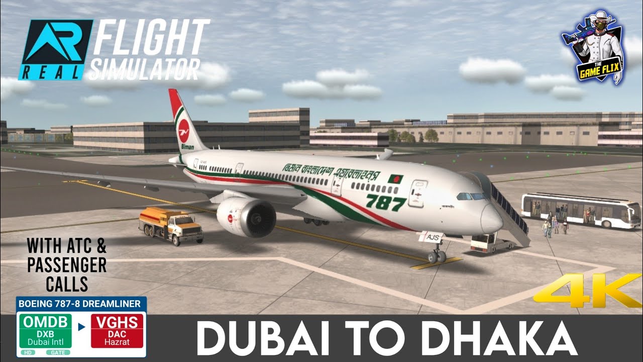 RFS - Real Flight Simulator - Dubai (DXB) to Dhaka (DAC) Full Flight With ATC & Passenger Calls