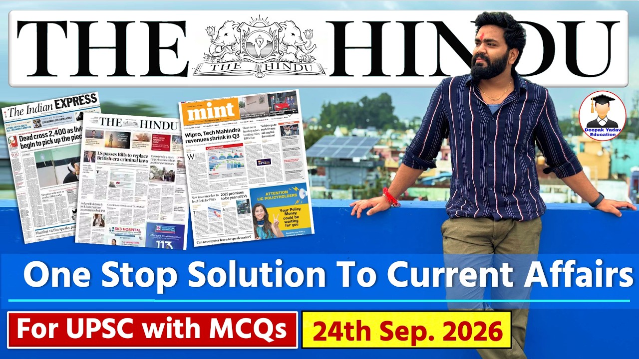 The Hindu Newspaper Analysis Today | 24th September 2026 | Indian Express News | Editorial Analysis