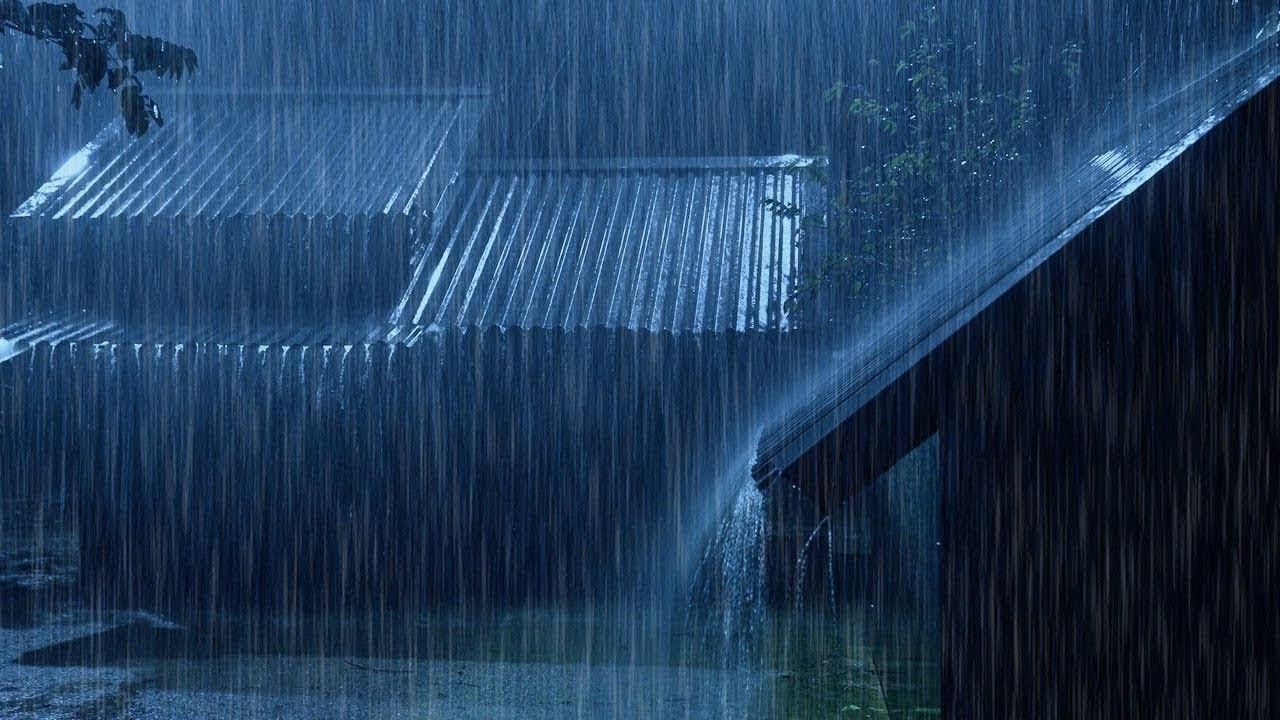 Rain On An Ancient Roof For Sleeping - Deep Sleep With Heavy Rain & Thunder Sound At Night AMSR
