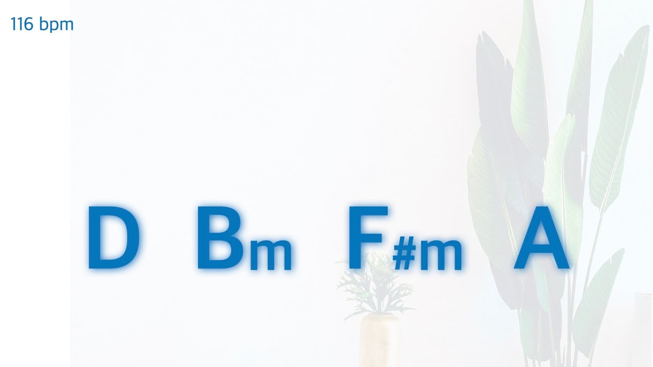 D major guitar backing track | Pop style | Electric guitar (116 bpm)