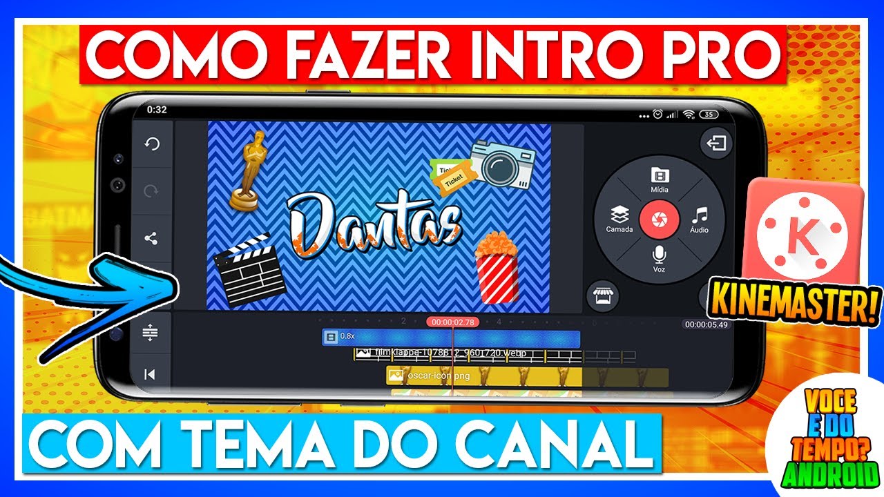 Como Fazer Intro Pro com Tema do Seu Canal - Kinemaster