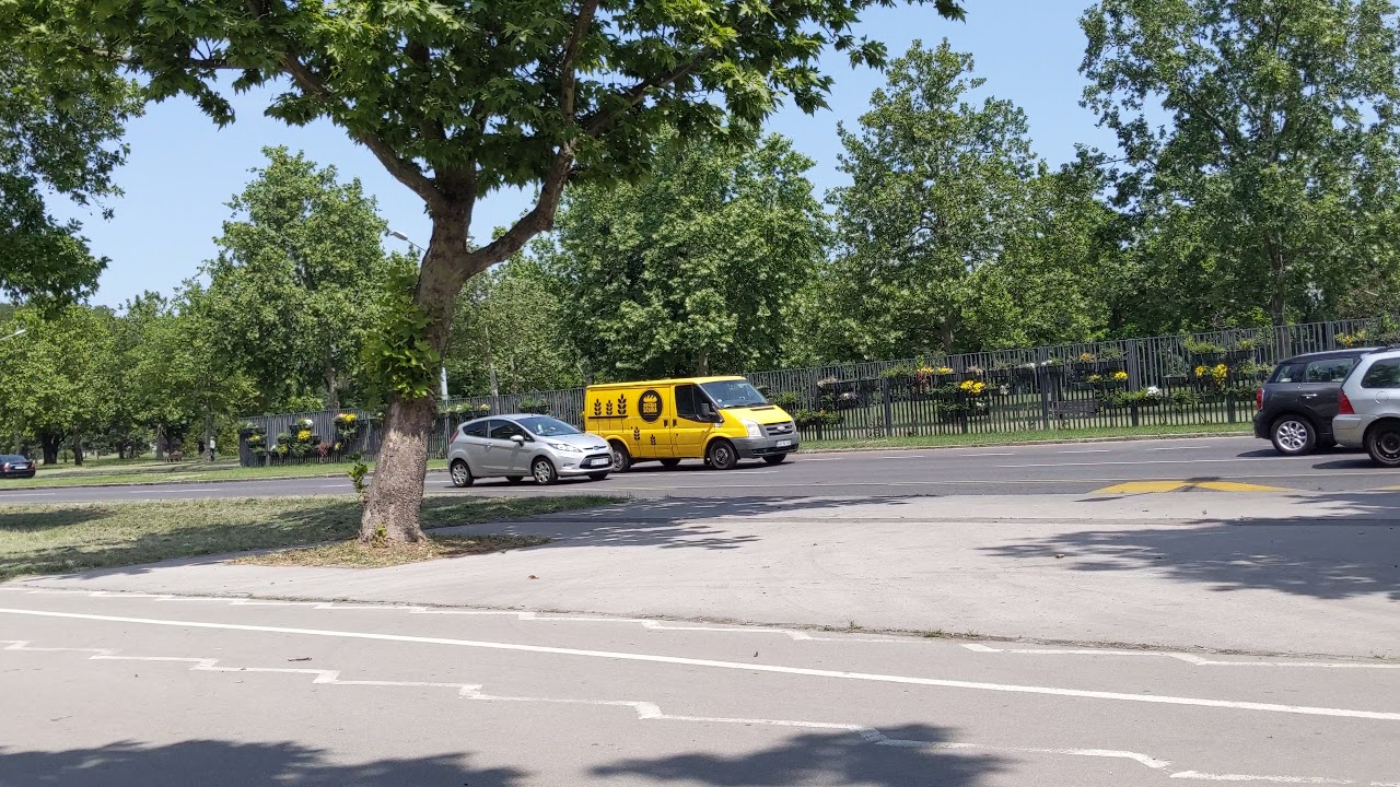 Belgrade Serbia bus stop Street scene