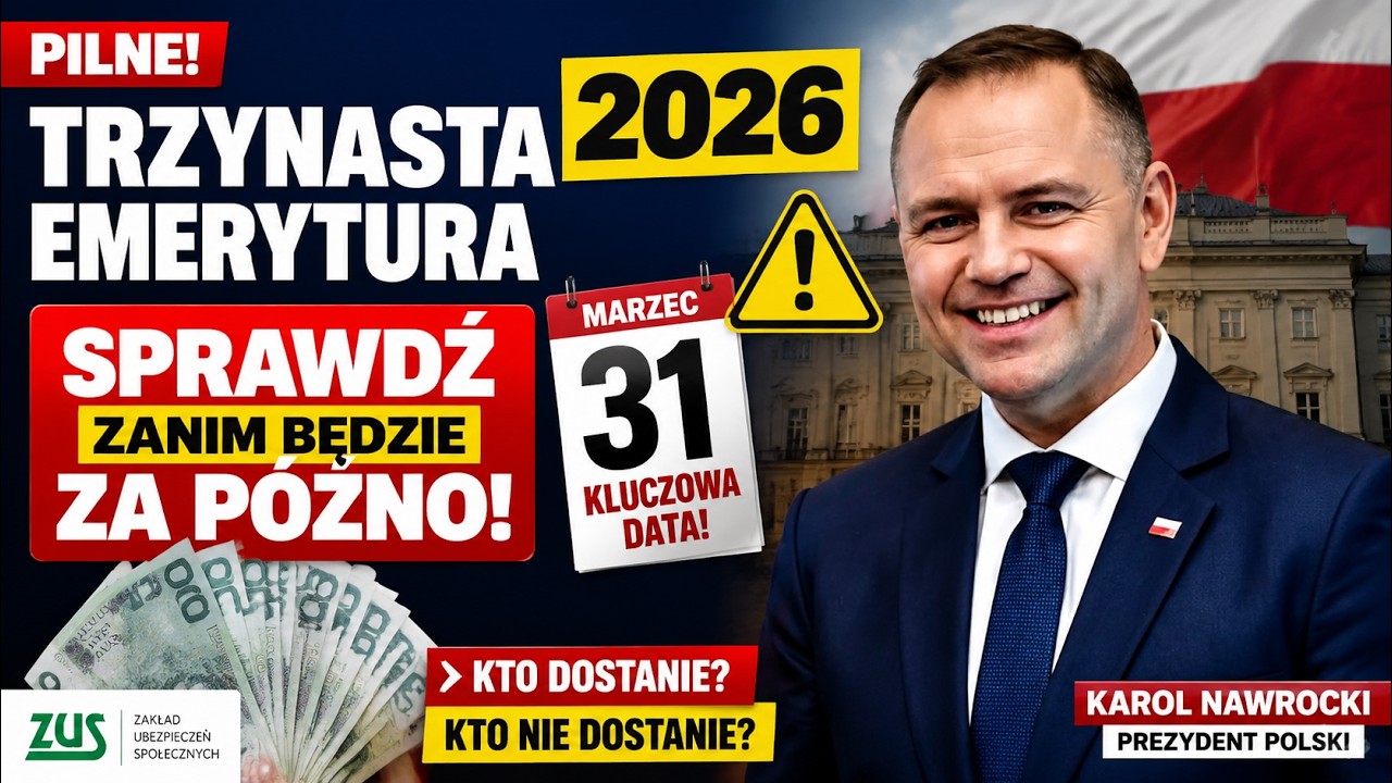 Trzynasta emerytura 2026 &mdash; sprawdź zanim będzie za p&oacute;źno