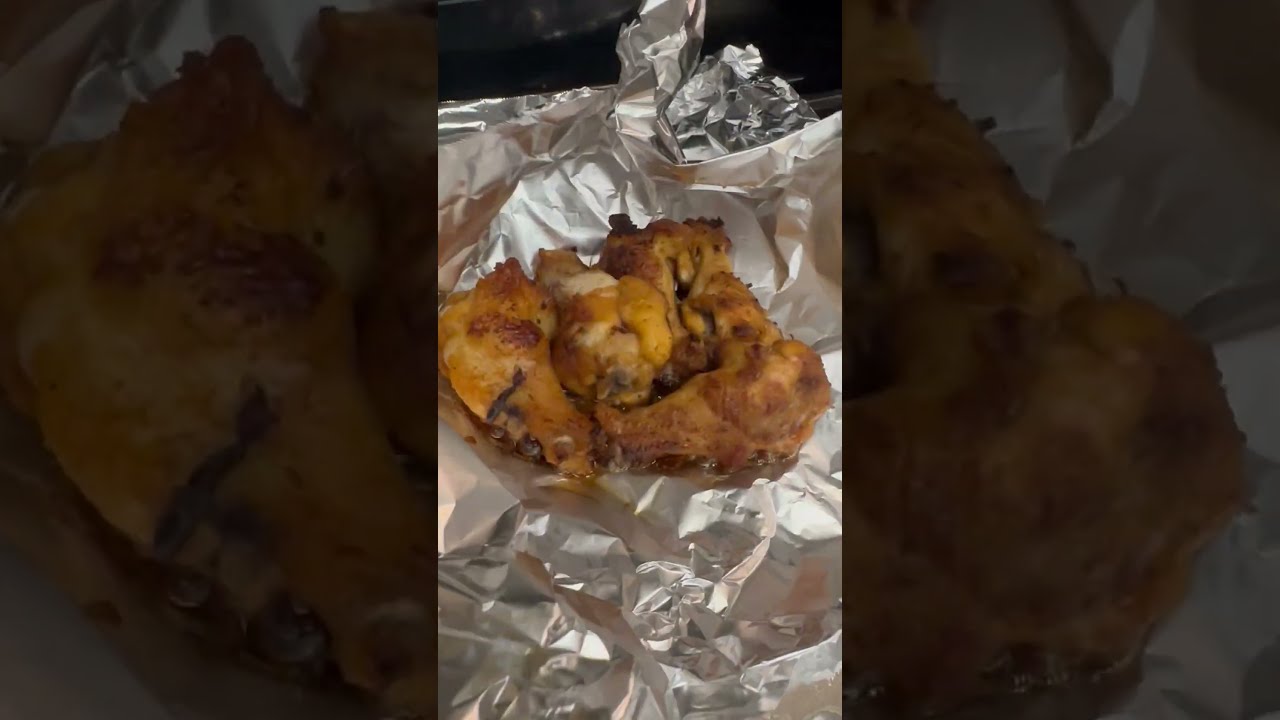 ASMR: Aluminum Foil Wrapped Chicken Drumettes. #ovenbaked #drumettes #asmr #shorts