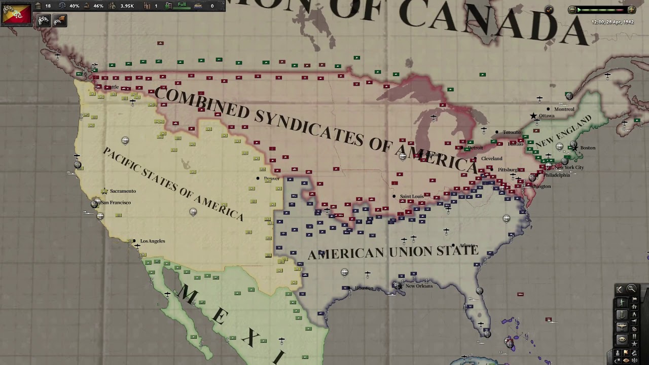 American Civil War Timelapse - HOI4 Kaiserreich