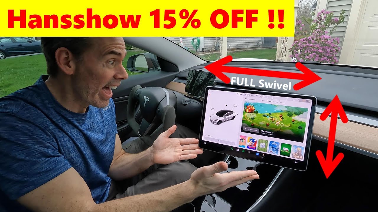 Tesla Hansshow FULL Swivel Screen Mount Review Install and 20% Off!