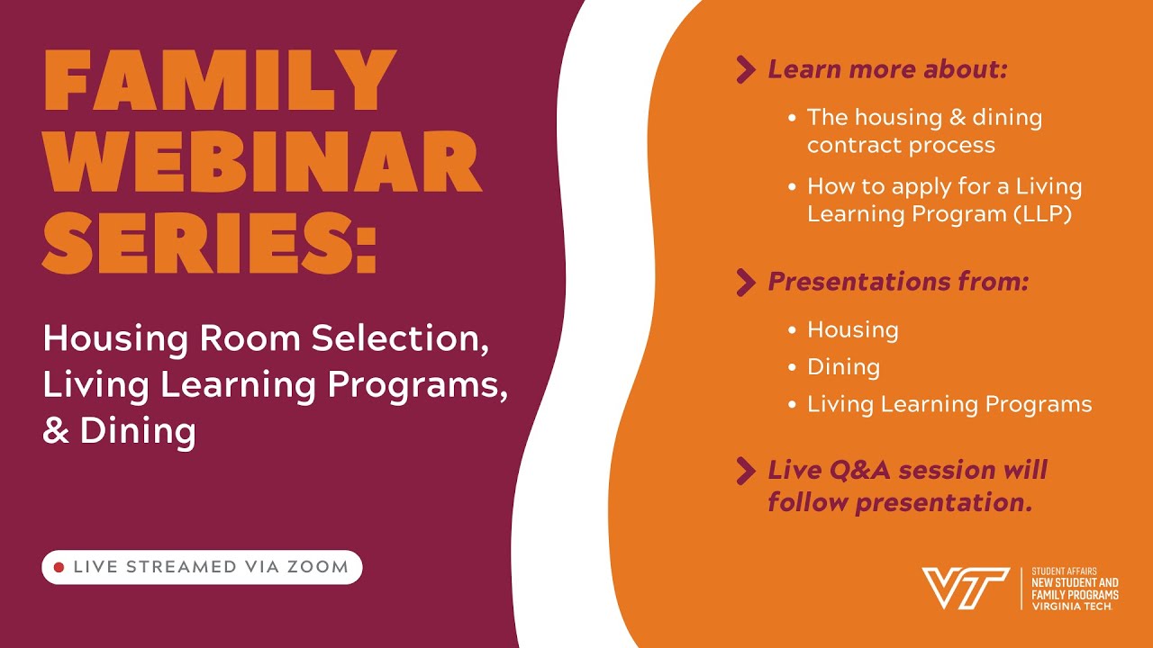 2024 Family Webinar Series: Housing, LLPs, Dining