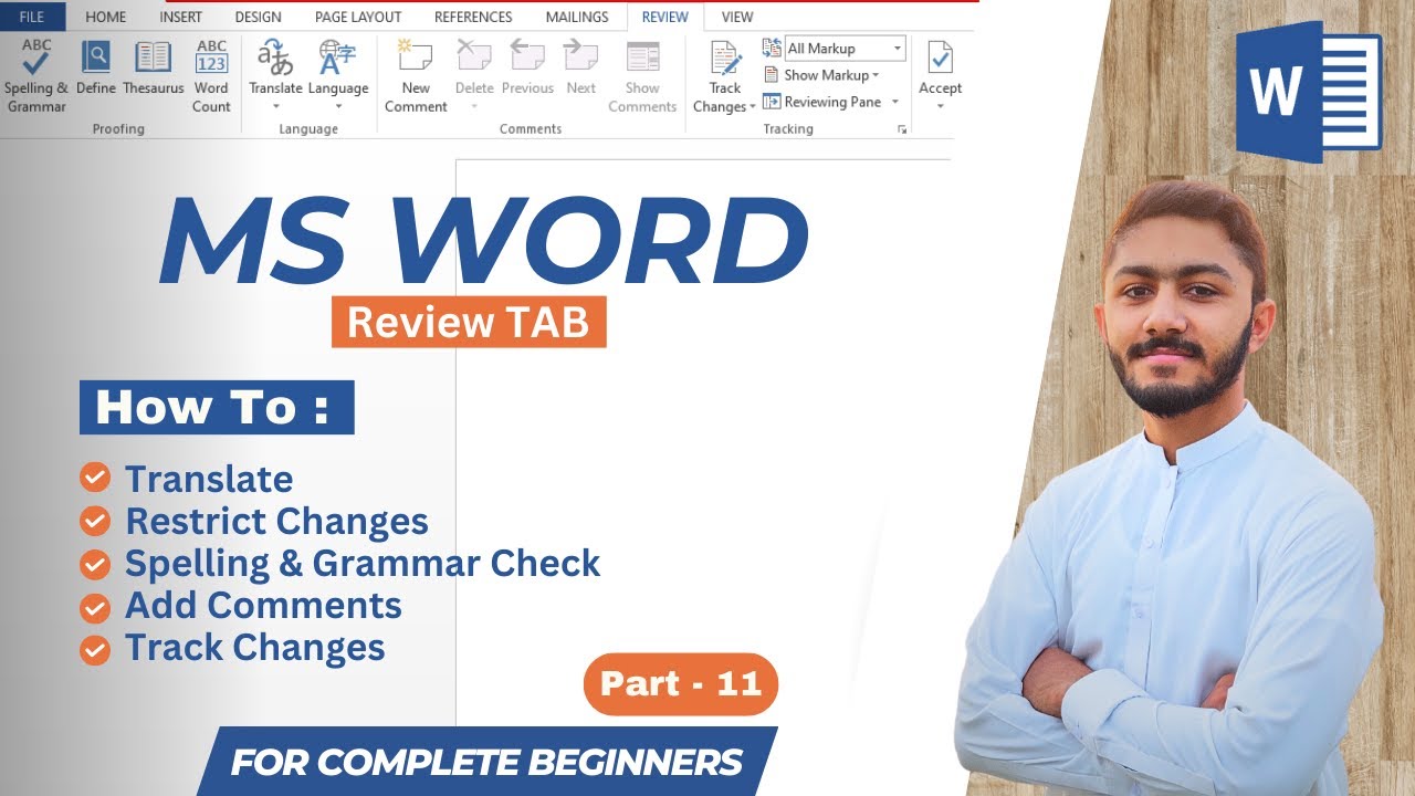 MS Word Review Tab | How To Comment, Compare, Spelling, & Grammar Check ,Translate & Word count