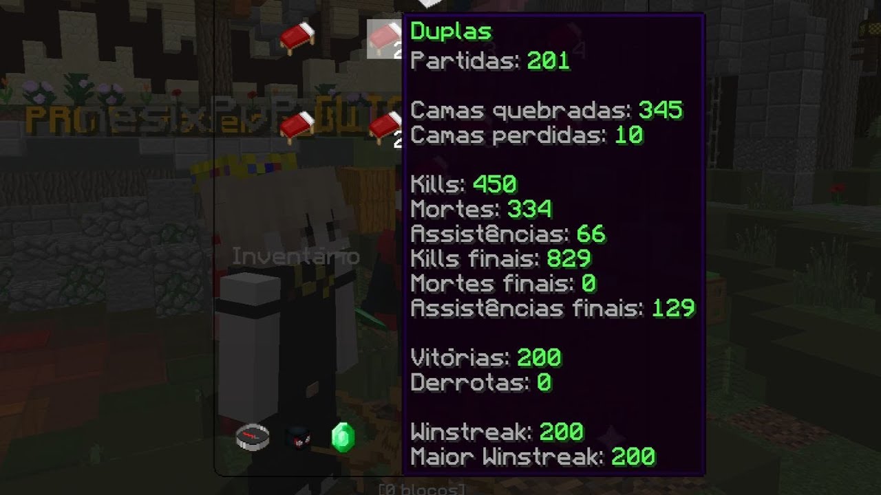 Pegando 200 de Winstreak no Bedwars Duplas do MushMC!!!