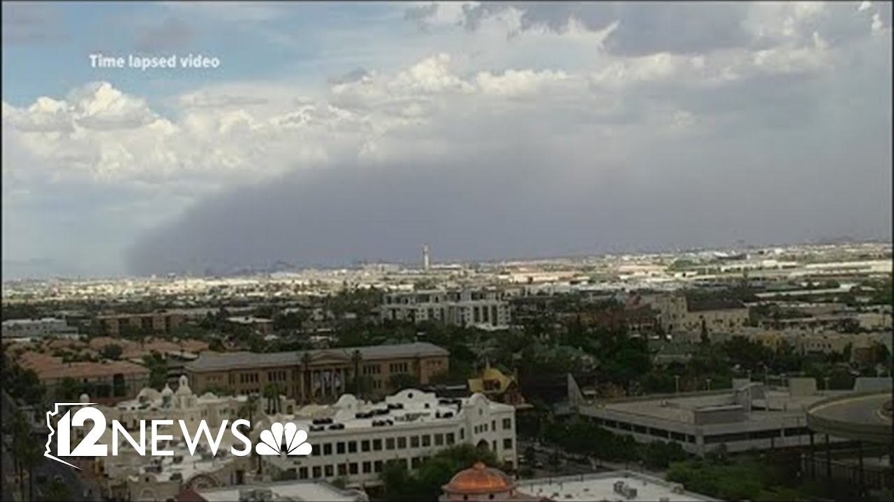 Wall of dust moving across the east Valley