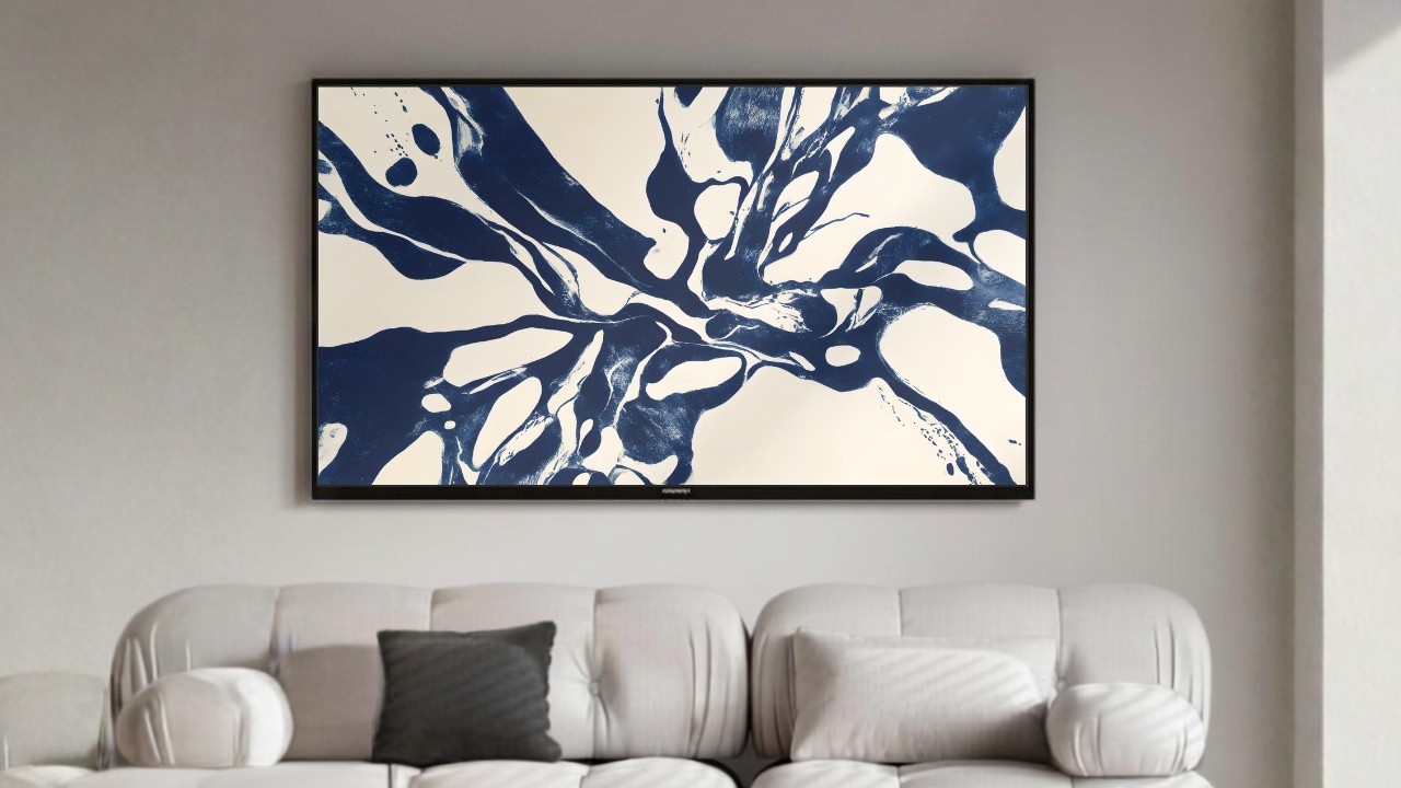 4K Frame TV Art | Abstract Art Deep Blue Fluid for your tv screensaver (2h)