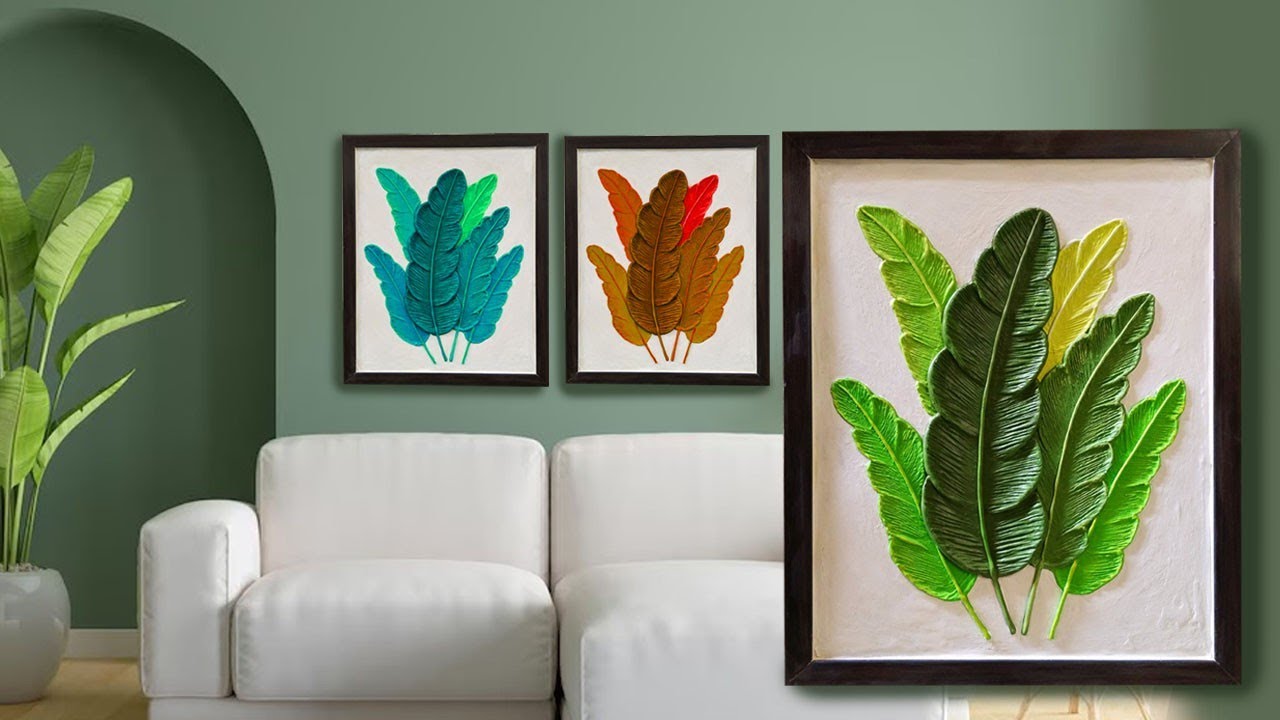 @craft pocket Most popular texture leaf painting बेहद आसान एकदम सस्ते में बनाएं