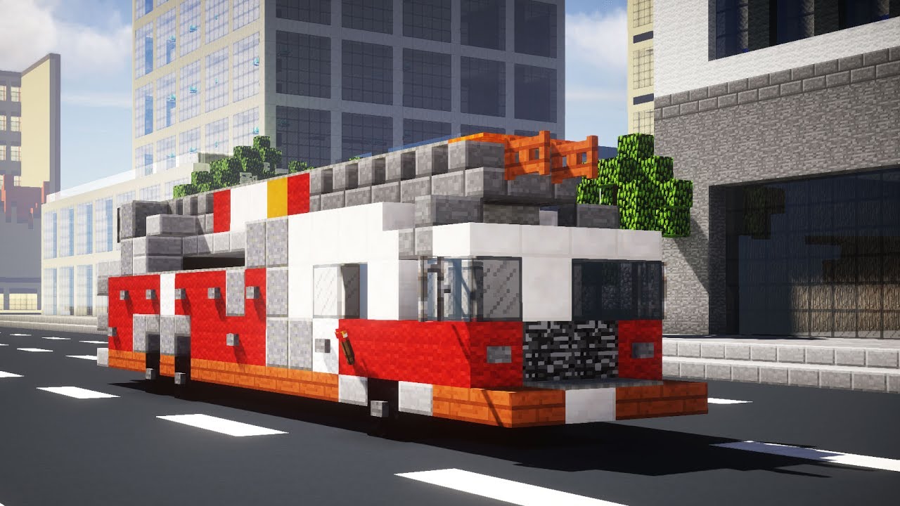 Minecraft NYC FDNY Fire Truck Aerial Ladder Tutorial (2017)
