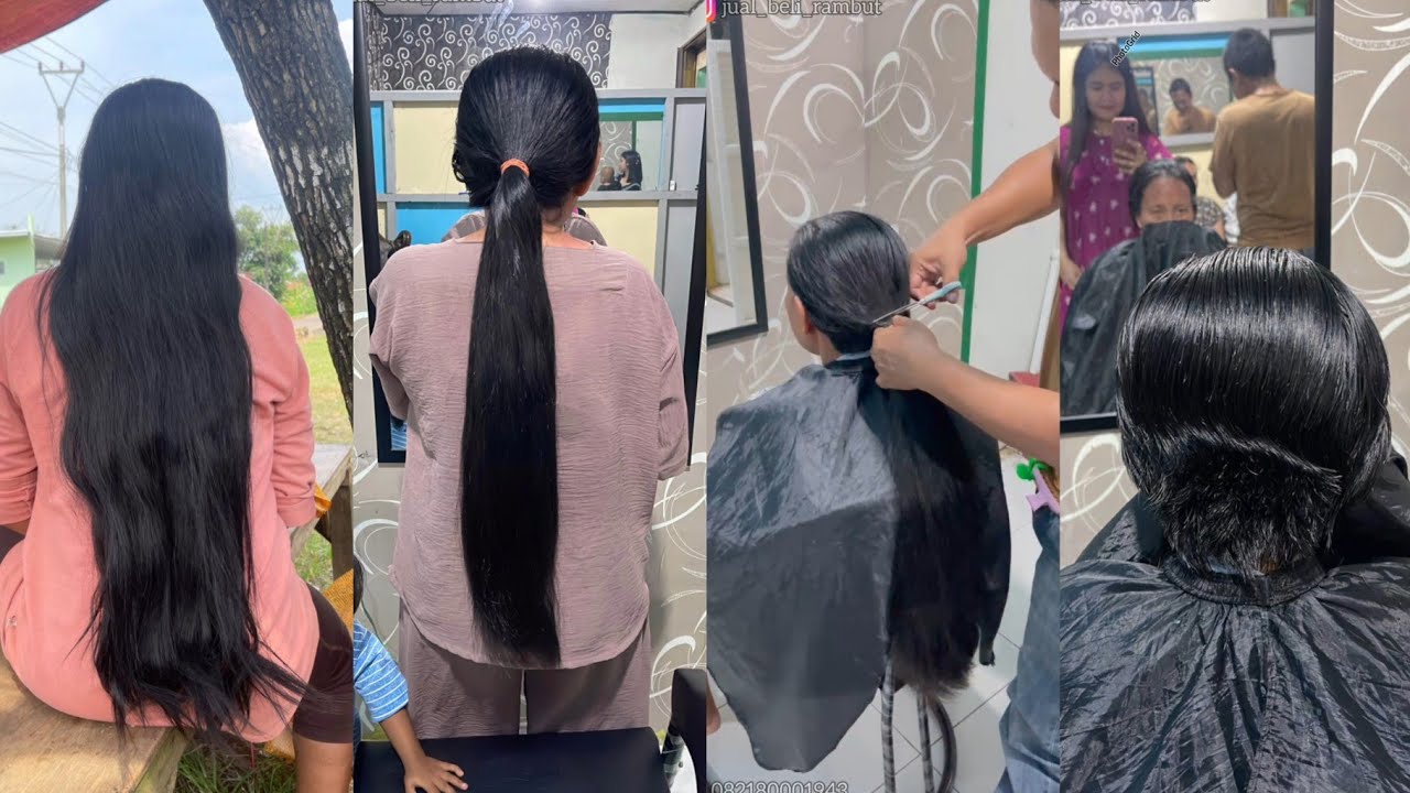 ANAKNYA SAMPAI NANGIS GAK RELA RAMBUT PANJANG MAMANYA DI BABAT SAMPAI HABIS