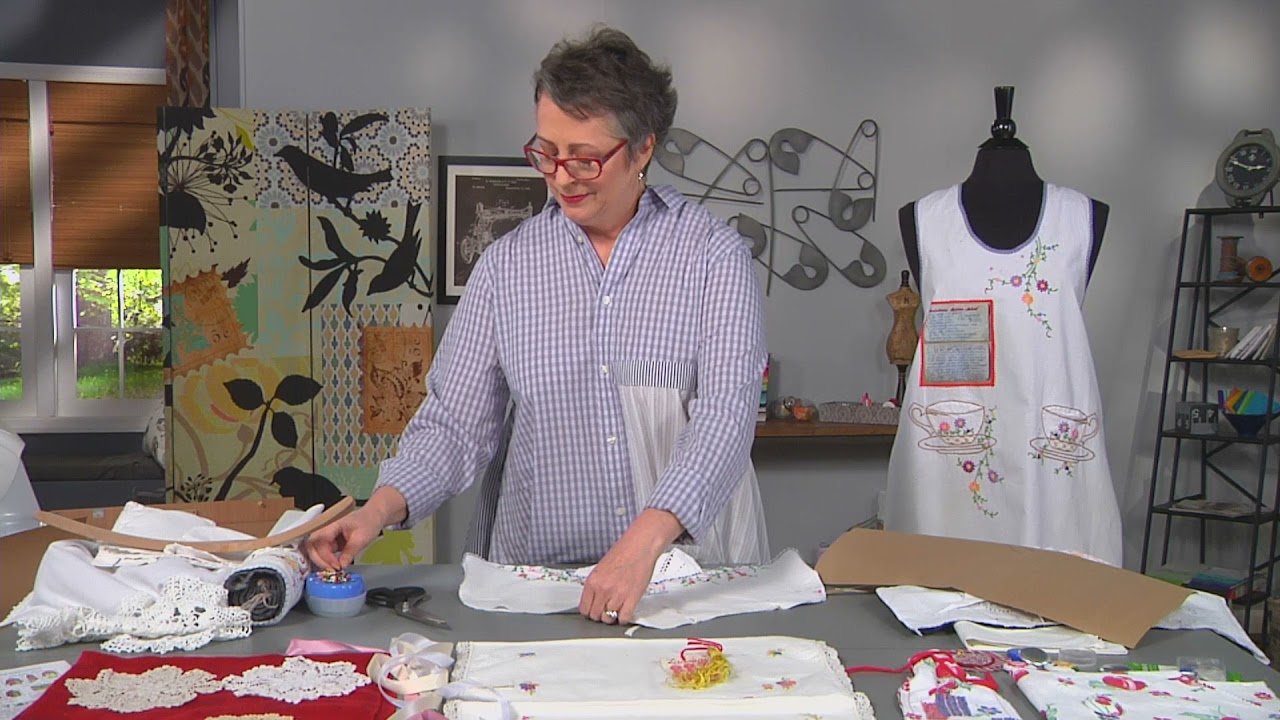 Upcycle vintage linens into travel & accessory bags on It&rsquo;s Sew Easy with Michelle Paganini (1502-1)