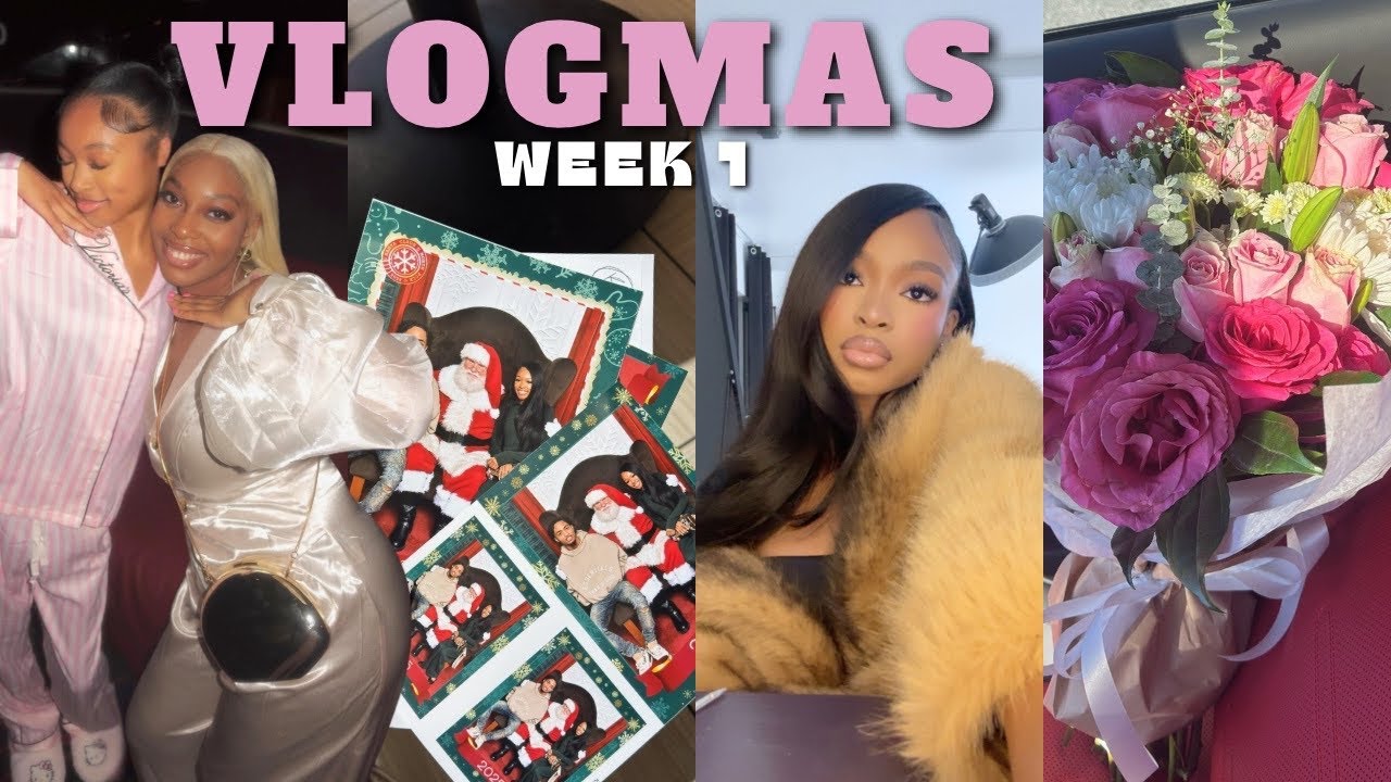 VLOGMAS НЕДЕЛЯ 1 | фотосессия ко дню рождения + пижамная вечеринка за просмотром фильма + макияж/...