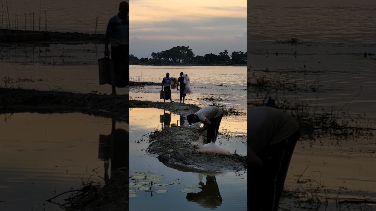 Village Life &ndash; Fisherman with Net Ready for Fishing, 🤯 #short