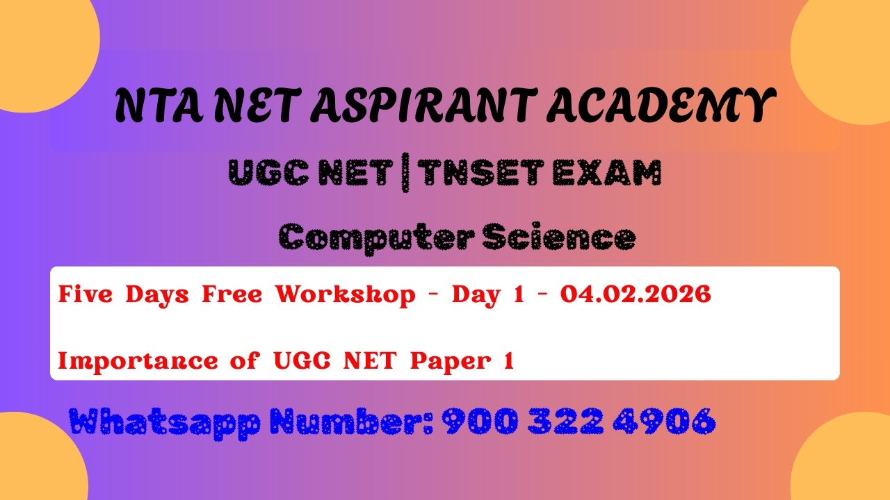 Five Days Free Workshop on UGC NET Paper 1 - Day 1 - 04.02.2026